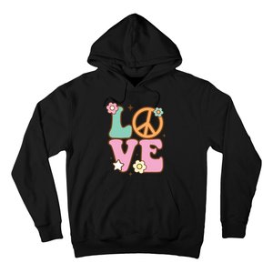 Peace Sign Love 60s 70s Costume Groovy Hippie Theme Party Hoodie