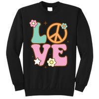 Peace Sign Love 60s 70s Costume Groovy Hippie Theme Party Sweatshirt