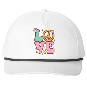 Peace Sign Love 60s 70s Costume Groovy Hippie Theme Party Snapback Five-Panel Rope Hat