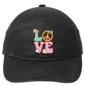 Peace Sign Love 60s 70s Costume Groovy Hippie Theme Party 7-Panel Snapback Hat