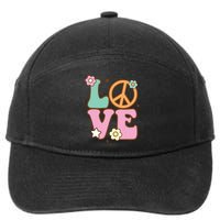 Peace Sign Love 60s 70s Costume Groovy Hippie Theme Party 7-Panel Snapback Hat