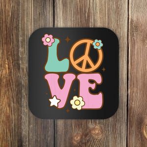 Peace Sign Love 60s 70s Costume Groovy Hippie Theme Party Coaster