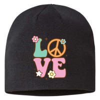 Peace Sign Love 60s 70s Costume Groovy Hippie Theme Party Sustainable Beanie