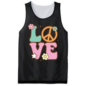 Peace Sign Love 60s 70s Costume Groovy Hippie Theme Party Mesh Reversible Basketball Jersey Tank