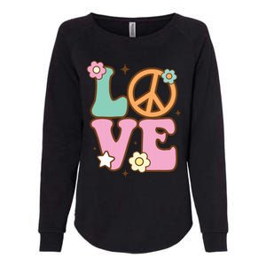 Peace Sign Love 60s 70s Costume Groovy Hippie Theme Party Womens California Wash Sweatshirt