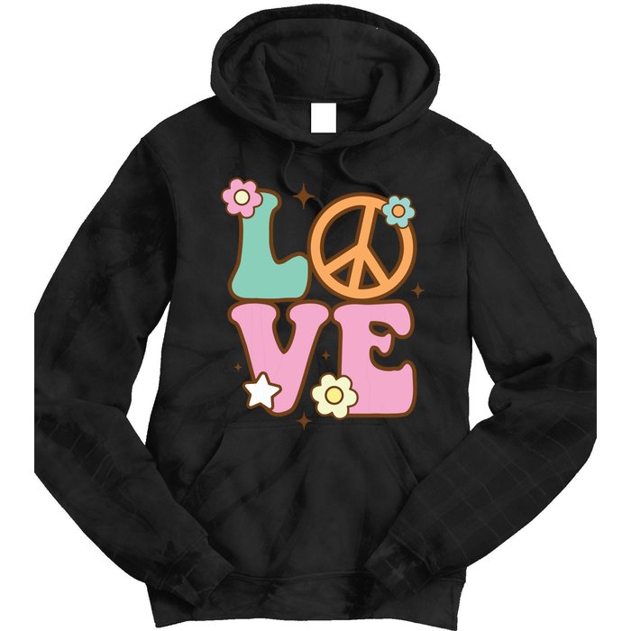 Peace Sign Love 60s 70s Costume Groovy Hippie Theme Party Tie Dye Hoodie