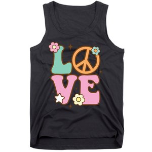 Peace Sign Love 60s 70s Costume Groovy Hippie Theme Party Tank Top