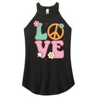 Peace Sign Love 60s 70s Costume Groovy Hippie Theme Party Women's Perfect Tri Rocker Tank