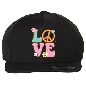 Peace Sign Love 60s 70s Costume Groovy Hippie Theme Party Wool Snapback Cap