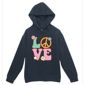 Peace Sign Love 60s 70s Costume Groovy Hippie Theme Party Urban Pullover Hoodie