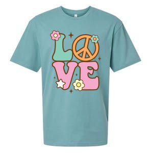 Peace Sign Love 60s 70s Costume Groovy Hippie Theme Party Sueded Cloud Jersey T-Shirt