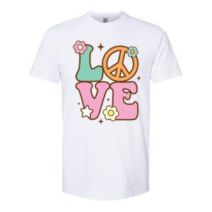 Peace Sign Love 60s 70s Costume Groovy Hippie Theme Party Softstyle CVC T-Shirt