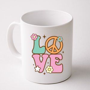 Peace Sign Love 60s 70s Costume Groovy Hippie Theme Party Coffee Mug