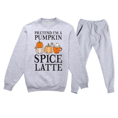 Pumpkin Spice Latte Lover Halloween Costume Premium Crewneck Sweatsuit Set