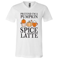 Pumpkin Spice Latte Lover Halloween Costume V-Neck T-Shirt