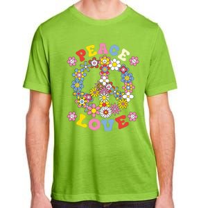 Peace Sign Love 60s 70s Hippie Costume Flowers Adult ChromaSoft Performance T-Shirt