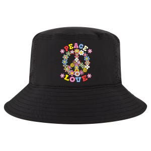 Peace Sign Love 60s 70s Hippie Costume Flowers Cool Comfort Performance Bucket Hat