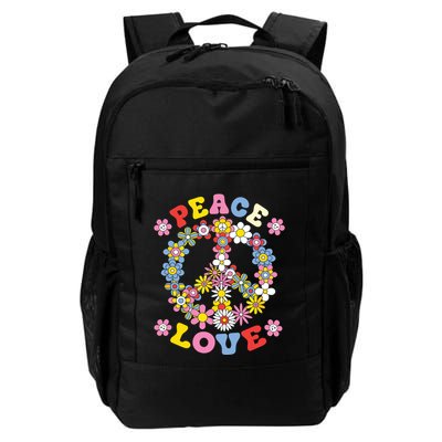 Peace Sign Love 60s 70s Hippie Costume Flowers Backpack