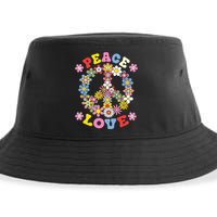 Peace Sign Love 60s 70s Hippie Costume Flowers Sustainable Bucket Hat