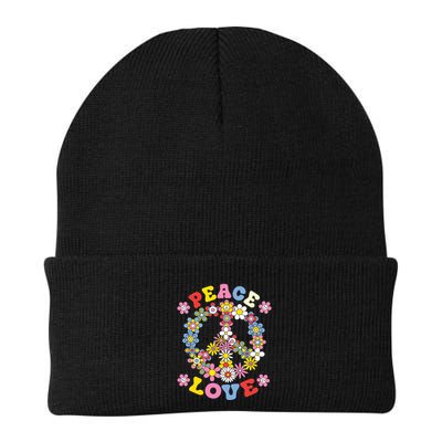 Peace Sign Love 60s 70s Hippie Costume Flowers Beanie