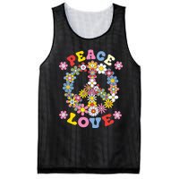 Peace Sign Love 60s 70s Hippie Costume Flowers Mesh Reversible Basketball Jersey Tank