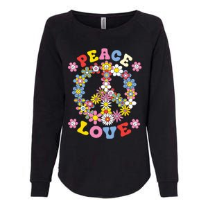 Peace Sign Love 60s 70s Hippie Costume Flowers Womens California Wash Sweatshirt