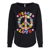 Peace Sign Love 60s 70s Hippie Costume Flowers Womens California Wash Sweatshirt