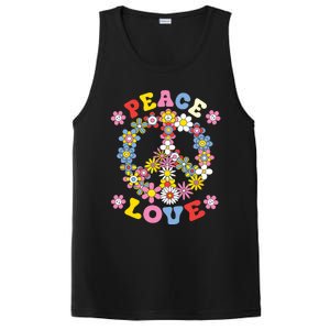 Peace Sign Love 60s 70s Hippie Costume Flowers PosiCharge Competitor Tank