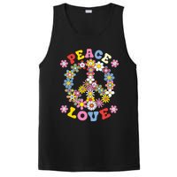 Peace Sign Love 60s 70s Hippie Costume Flowers PosiCharge Competitor Tank