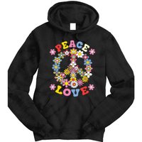 Peace Sign Love 60s 70s Hippie Costume Flowers Tie Dye Hoodie