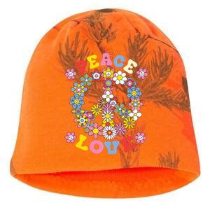 Peace Sign Love 60s 70s Hippie Costume Flowers Kati - Camo Knit Beanie