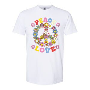 Peace Sign Love 60s 70s Hippie Costume Flowers Softstyle CVC T-Shirt