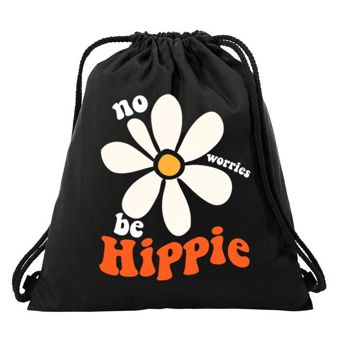 PEACE SIGN LOVE 60s 70s Tie Dye Hippie Funny Halloween Drawstring Bag