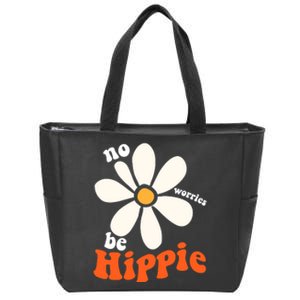 PEACE SIGN LOVE 60s 70s Tie Dye Hippie Funny Halloween Zip Tote Bag