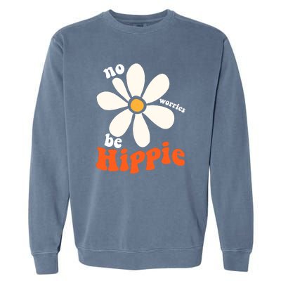 PEACE SIGN LOVE 60s 70s Tie Dye Hippie Funny Halloween Garment-Dyed Sweatshirt