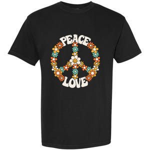 Peace Sign Love 60s 70s Costume Groovy Hippie Theme Party Garment-Dyed Heavyweight T-Shirt