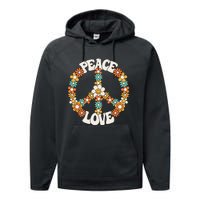 Peace Sign Love 60s 70s Costume Groovy Hippie Theme Party Performance Fleece Hoodie