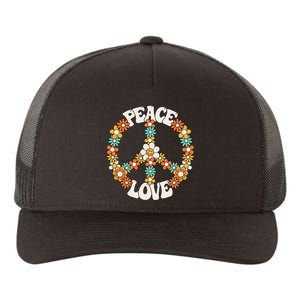 Peace Sign Love 60s 70s Costume Groovy Hippie Theme Party Yupoong Adult 5-Panel Trucker Hat