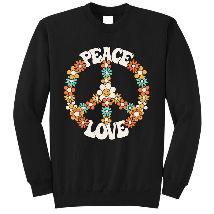 Peace Sign Love 60s 70s Costume Groovy Hippie Theme Party Sweatshirt