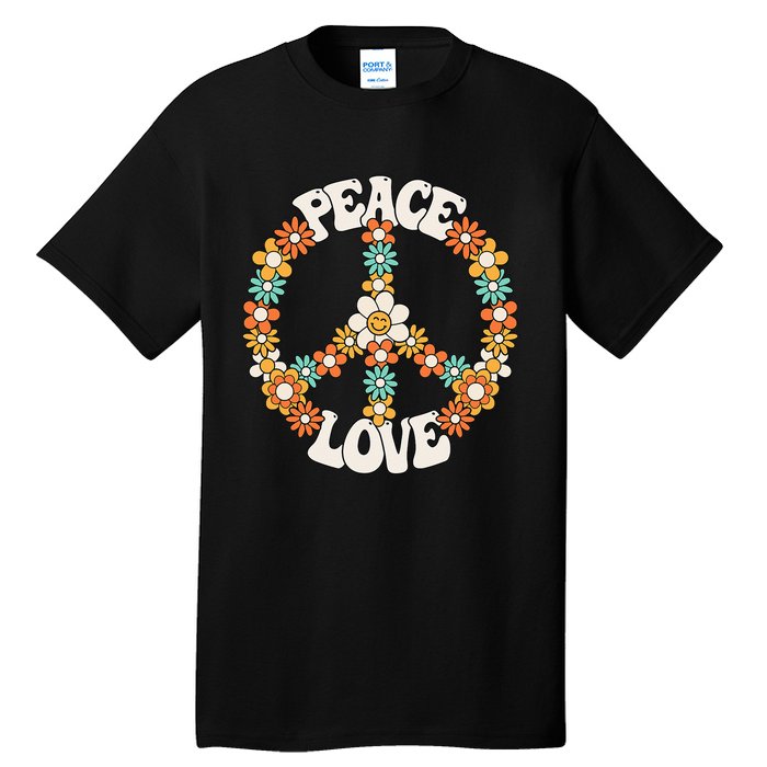 Peace Sign Love 60s 70s Costume Groovy Hippie Theme Party Tall T-Shirt