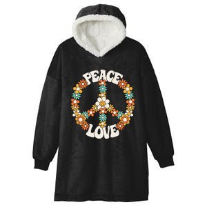 Peace Sign Love 60s 70s Costume Groovy Hippie Theme Party Hooded Wearable Blanket