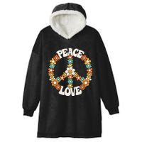 Peace Sign Love 60s 70s Costume Groovy Hippie Theme Party Hooded Wearable Blanket