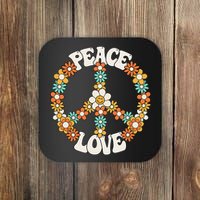 Peace Sign Love 60s 70s Costume Groovy Hippie Theme Party Coaster