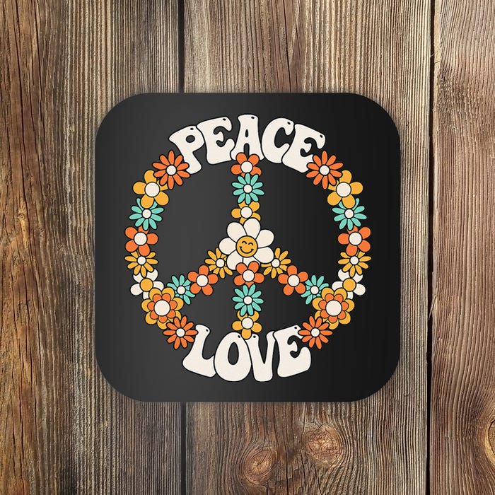 Peace Sign Love 60s 70s Costume Groovy Hippie Theme Party Coaster