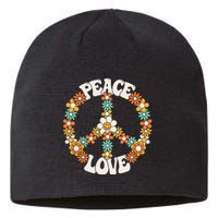 Peace Sign Love 60s 70s Costume Groovy Hippie Theme Party Sustainable Beanie