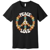 Peace Sign Love 60s 70s Costume Groovy Hippie Theme Party Premium T-Shirt