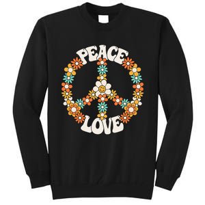 Peace Sign Love 60s 70s Costume Groovy Hippie Theme Party Tall Sweatshirt