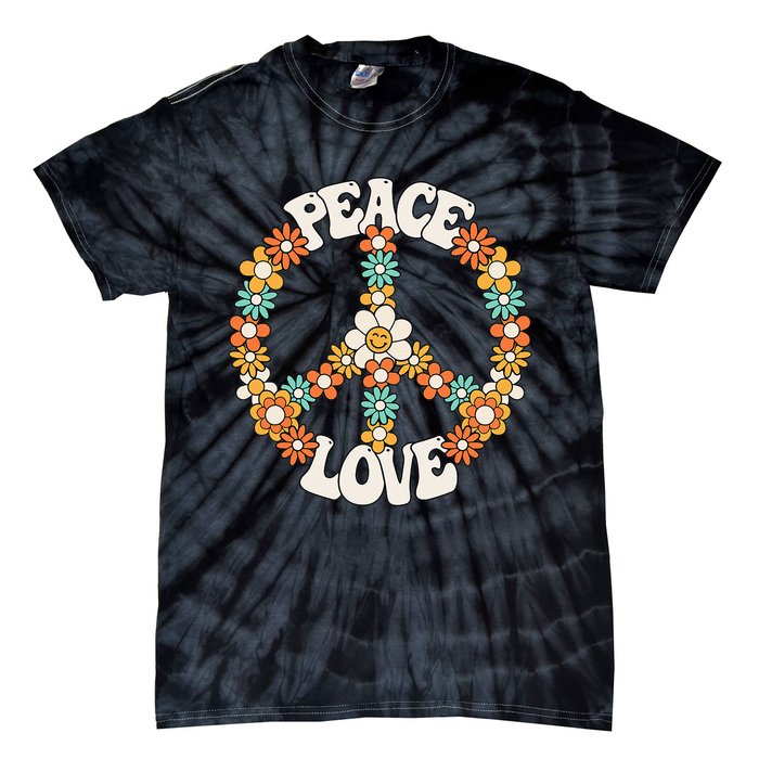 Peace Sign Love 60s 70s Costume Groovy Hippie Theme Party Tie-Dye T-Shirt