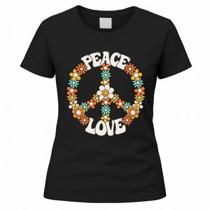 Peace Sign Love 60s 70s Costume Groovy Hippie Theme Party Women's T-Shirt