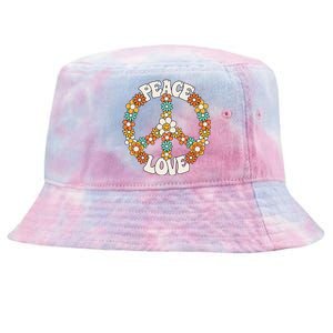 Peace Sign Love 60s 70s Costume Groovy Hippie Theme Party Tie-Dyed Bucket Hat